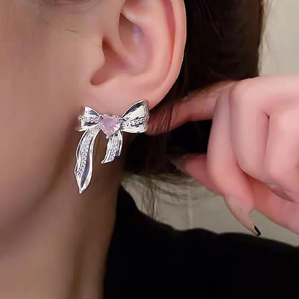 Luxus Rosa Diamant Nagel Charms 3D Butterfly Nail Art Charms Bow Nail Charms Y2K Heart Charms Nägel Zubehör Schmetterling Herz Schleife Nageldesign Edelsteine Strasssteine Glitzersteine Nagelschmuck