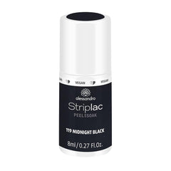 Smalto UV alessandro Striplac Midnight Black – Delicato e a lunga tenuta – Facile rimozione grazie alla tecnologia peel-off – Vegan e cruelty-free – 8 ml