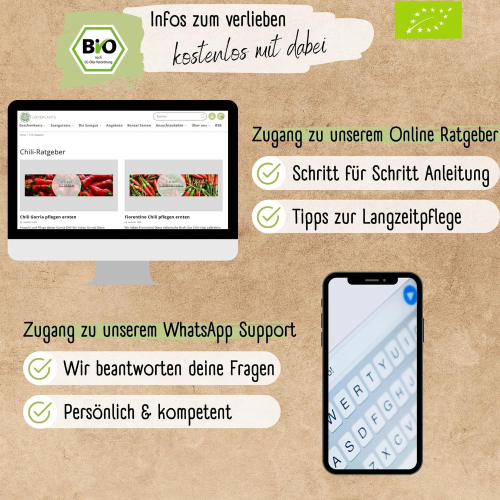 Set di semi di peperoncino biologico - 6 semi di peperoncino biologico, da lieve a estremamente piccante, qualità senza impollinazione | dal piccante Habanero alle varietà di peperoncino colorate e tradizionali - Pepperoni Seeds