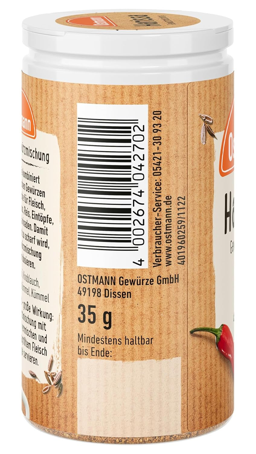 Ostmann Gewürze - Harissa Gewürzmischung | Sciarfes orientalisches Gewürz für Geflügel, Fleisch, Gemüse oder Couscous | 35 g in Der Streudose