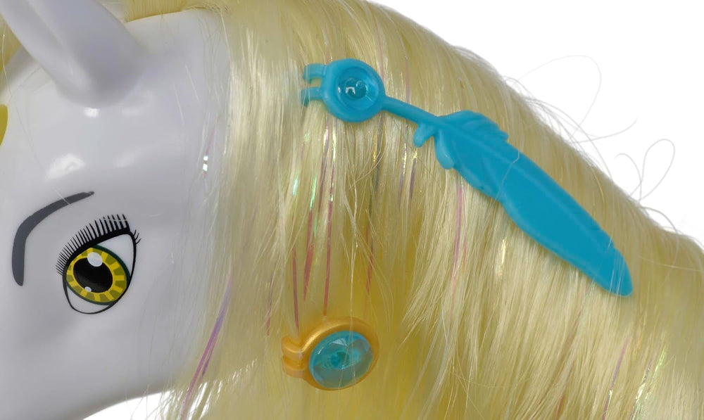 Simba 109480093 - Mia and Me Unicorn Onchao, Con ali mobili, fermagli per capelli, spazzola per acconciare, cavallo giocattolo, pony, Centopia, da 3 anni, rosa Naty Shop Dolls