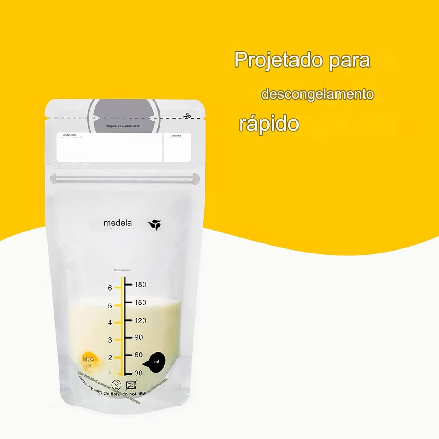 Sacchetti per la conservazione del latte materno Medela 25 pz., ca. 200 ml, bianco (versione spagnola) Accessori Alimentazione e Allattamento Bebe Naty Shop