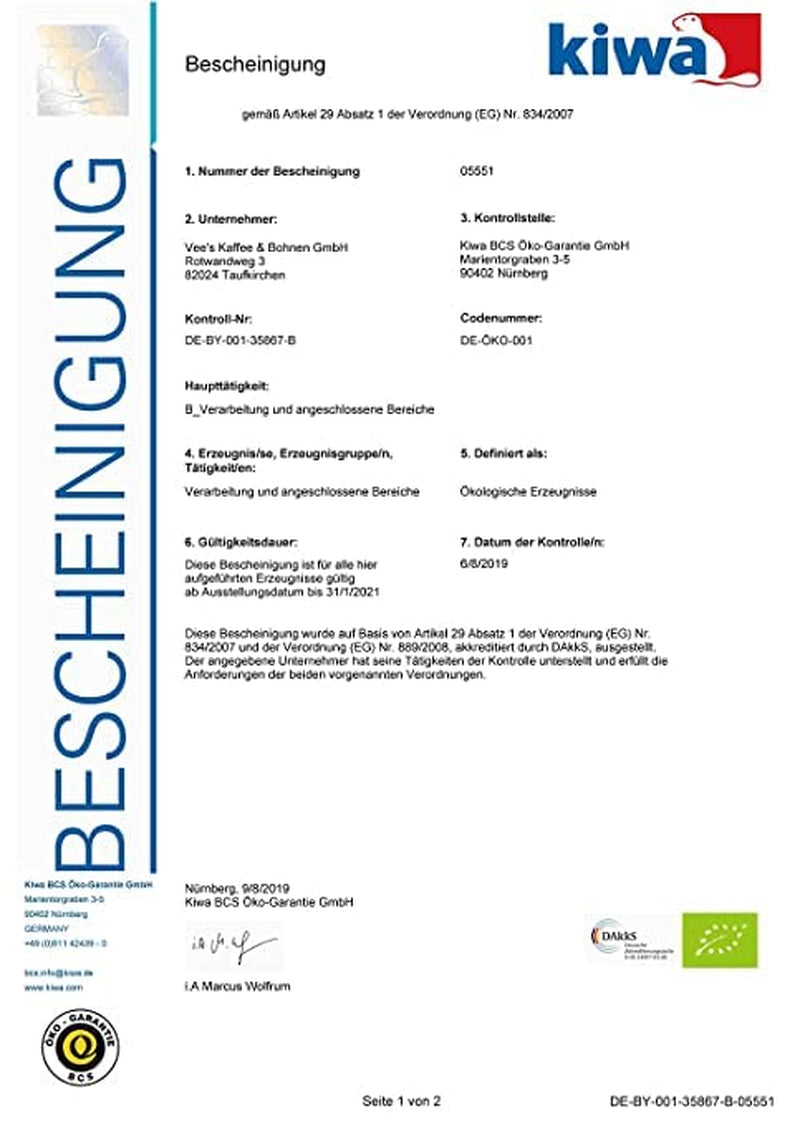 ETIOPIA bio "Mocca Yirgacheffe" 1000g