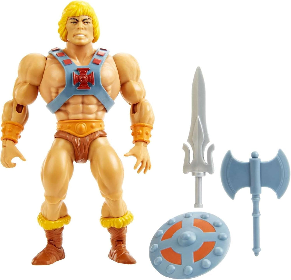Masters of the Universe HDR45 - Colecția Masterverse, Battle Amour He-Man, aprox. 18 cm înălțime Figurine de acțiune MOTU pentru joacă și colecționare, cadou pentru copii cu vârsta de peste 6 ani Action figures Naty Shop Cap de epocă He-Man