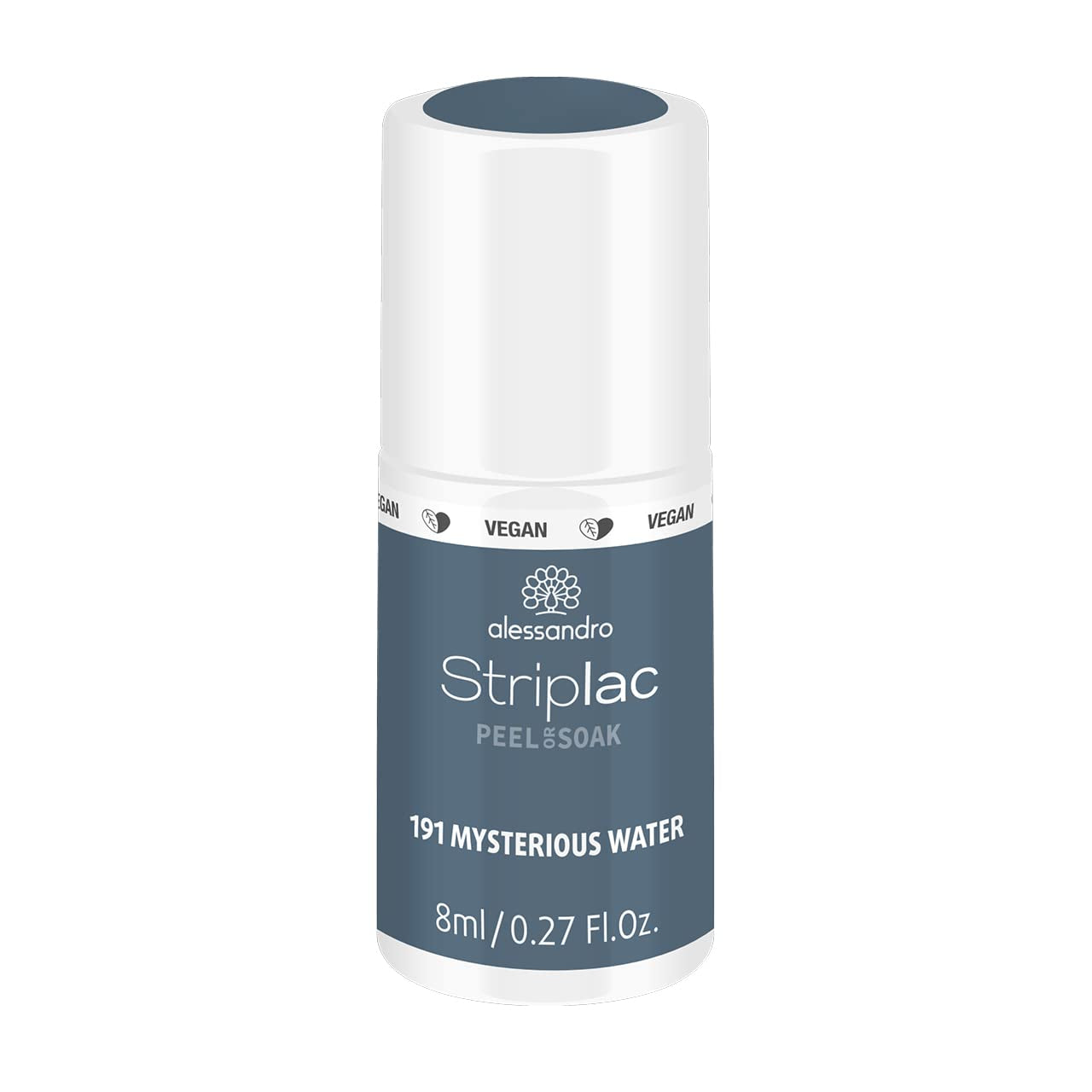 Smalto UV alessandro Striplac Midnight Black – Delicato e a lunga tenuta – Facile rimozione grazie alla tecnologia peel-off – Vegan e cruelty-free – 8 ml