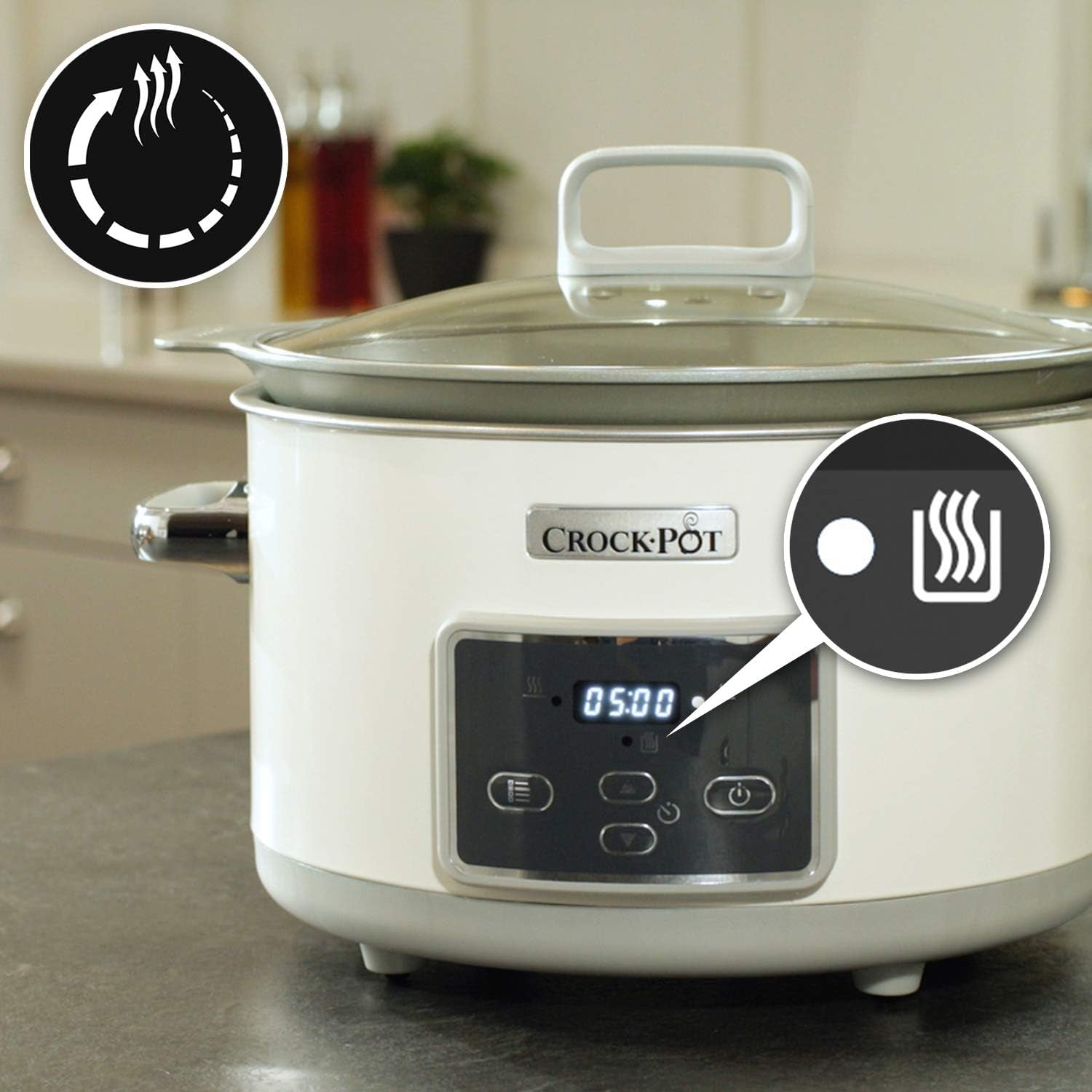 Pentola a cottura lenta digitale Crock-Pot Saute con Duraceramica 5 litri, CSC026X Pentola a cottura lenta Naty Shop