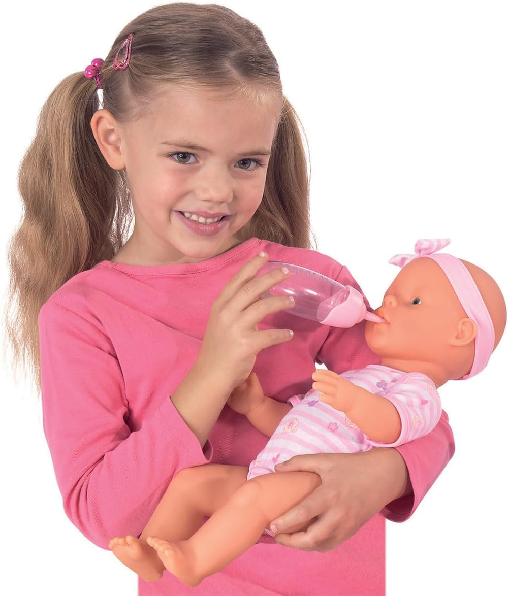 Simba 105039005 - New Born Baby Puppe, für Kinder ab 3 Jahren, Spielpuppe mit Funktionen, kann Trinken und PIPI Machen, 8 Teile, mit Babypuppe & Zubehör