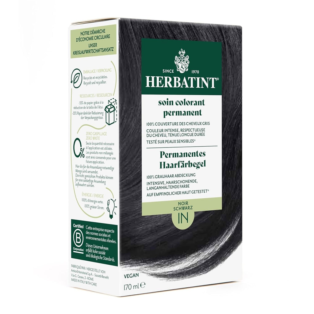 Gel pentru vopsirea permanentă a părului 6N blond închis - 170 ml I Fără amoniac, acoperire 100% a părului gri I Testat pe piele sensibilă, cu 8 extracte de plante