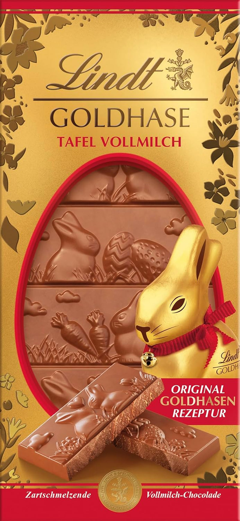 Tavoletta di cioccolato Lindt Gold Bunny, cioccolato fondente | 120 g di cioccolato fondente 60%, prodotto secondo la ricetta originale Gold Bunny | Tavoletta di cioccolato | Regalo di cioccolato