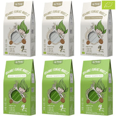 Elf-Family 6 scatole (12 pezzi) Tagliatelle Shirataki Konjac biologiche a bassissimo contenuto di carboidrati Vegane senza glutine - 1,62 kg, Tagliatelle istantanee senza carboidrati/cheto/a basso contenuto calorico/Senza grassi/senza zucchero - Spaghetti e fettuccine