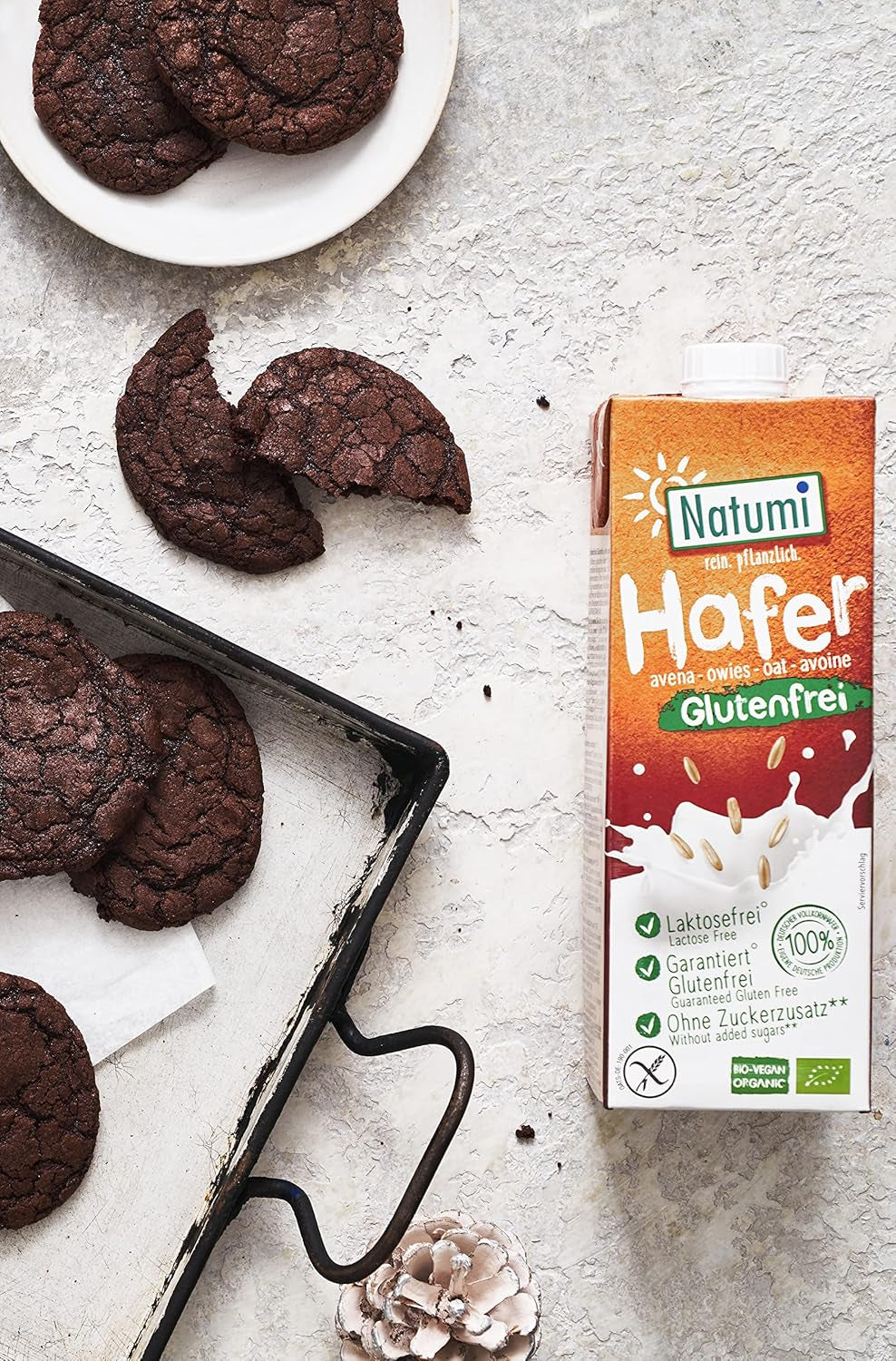 Natumi Bio Haferdrink Glutenfrei, 8 x 1L - Naturland zertifiziert, Laktosefrei, Glutenfrei, Ohne Zuckerzusatz, Bio, Vegan, Hergestellt mit deutschem Hafer, Milchfreie milchfreie Alternative