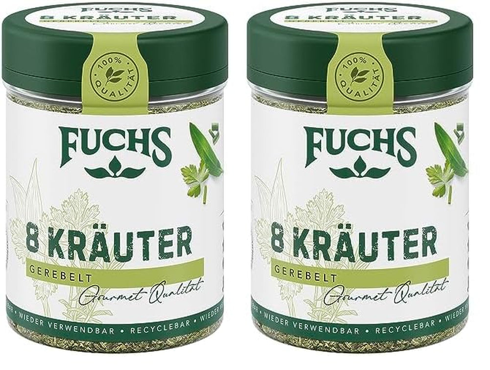 Fuchs Gewürze - 8 Kräuter gerebelt - Kräutermischung für Marinaden, Fischgerichte oder Kräuter-Frischkäse - ingredienti naturali - 25 g in wiederverwendbarer, recyclebarer Dose