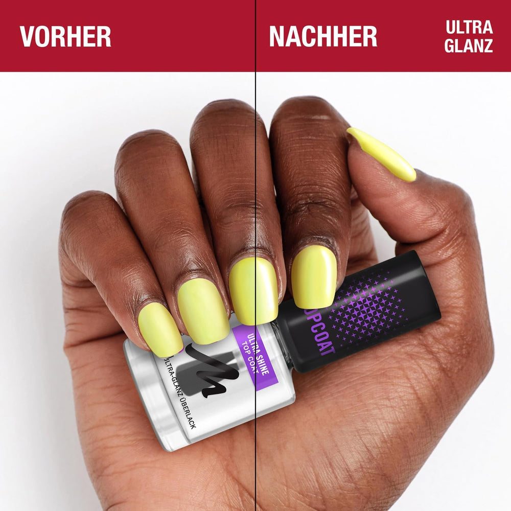 Manhattan Nail Top Coat Ultra Shine, top coat trasparente dal finish lucido per una manicure a lunga tenuta, 12 ml