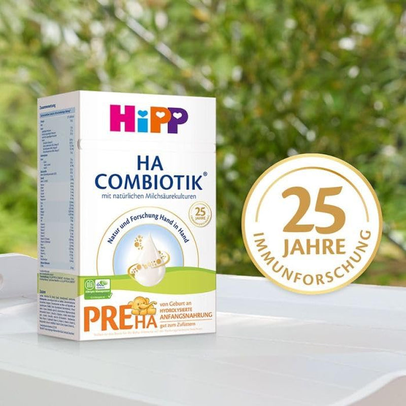 HiPP PRE HA Combiotik (4 x 600g), latte in polvere idrolizzato per lattanti fin dalla nascita, con fermenti lattici naturali, per sistemi immunitari sensibili