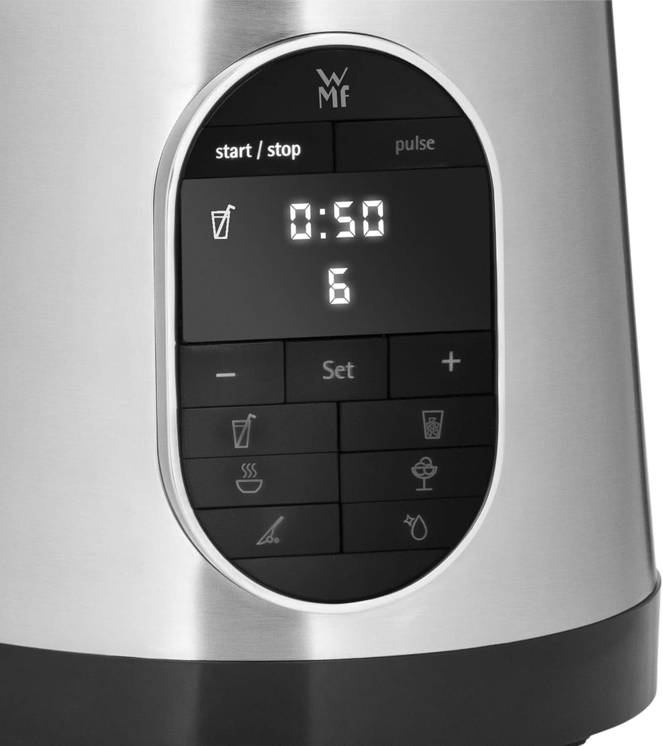 WMF Kult Pro Robot da cucina ad alta potenza 1.600 Watt, 36.000 giri/min, miscelatore 1,8 l, 6 programmi automatici, frullato, tritaghiaccio e funzione di intervallo Mamma e bambino Naty Shop