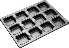 Teglia per brownie Masterclass, teglia per brownie 12 fori, acciaio inox, 34 X 26 cm Stampi e teglie Naty Shop