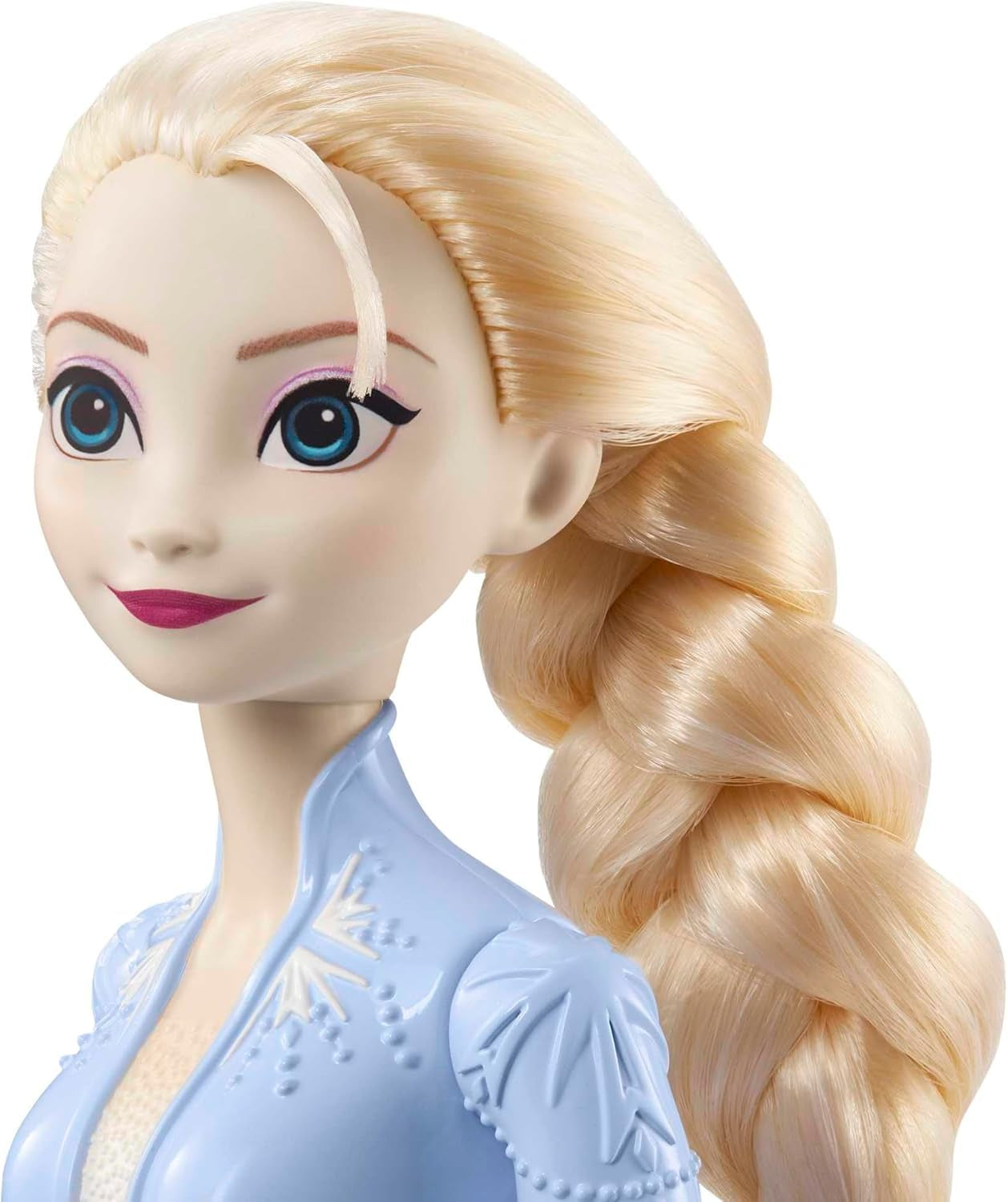 Mattel Disney Prințesa Elsa păpușă, Regina de gheață păpușă în costum de călătorie, păr blond pieptănat, mobil, fustă extensibilă și cizme, cadouri Disney, jucării de la 3 ani, HLW48 Papusi Naty Shop