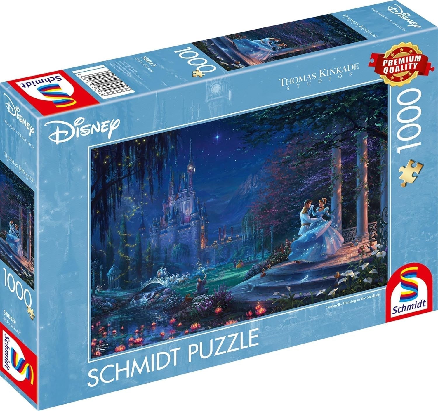 Schmidt Spiele 58043 Thomas Kinkade, Disney, Cenerentola che balla alla luce delle stelle, puzzle da 1000 pezzi, Puzzle colorato Naty Shop