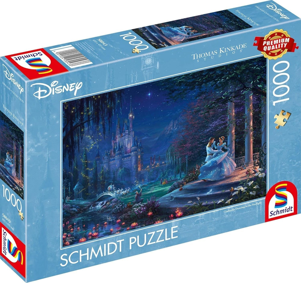 Schmidt Spiele 58043 Thomas Kinkade, Disney, Cenerentola che balla alla luce delle stelle, puzzle da 1000 pezzi, Puzzle colorato Naty Shop