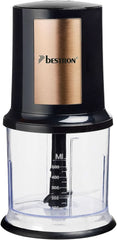 Bestron Elektrischer Multi-Zerkleinerer, Universalzerkleinerer Mit Zwei Schneidemessern & 500Ml Kapazität, Grosse Pulstaste, 400 Watt, Farbe: Kupfer Kitchen Naty Shop