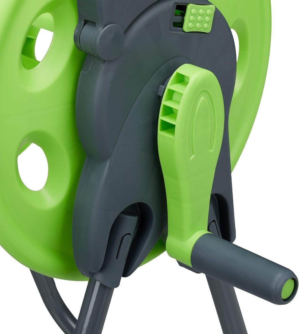 Cărucior furtun Relaxdays, rolă mobilă pentru furtun de apă de 45 m, 1/2 inch, grădină, 82,5 x 43 x 34 cm, gri-verde