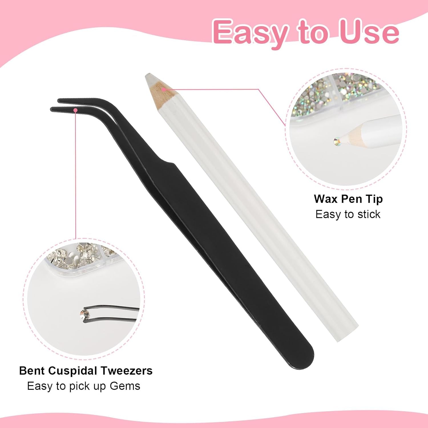 5820 Stück Strasssteine Nägel, Glitzersteine Nägel Und Halbrunde Perlen, AB Kristall Rhinestones, Flatback Nagel Steine Mit Pinzette Und Stift Für Nagel/Diy (Mehrere Größen Und Farben)