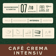 Jacobs Kaffeebohnen Café Crema Intense, intensiv mit Kakao- & Nussnote, geröstet in Bremen, Intensität 7/10, Kaffee ganze Bohnen, 1 kg