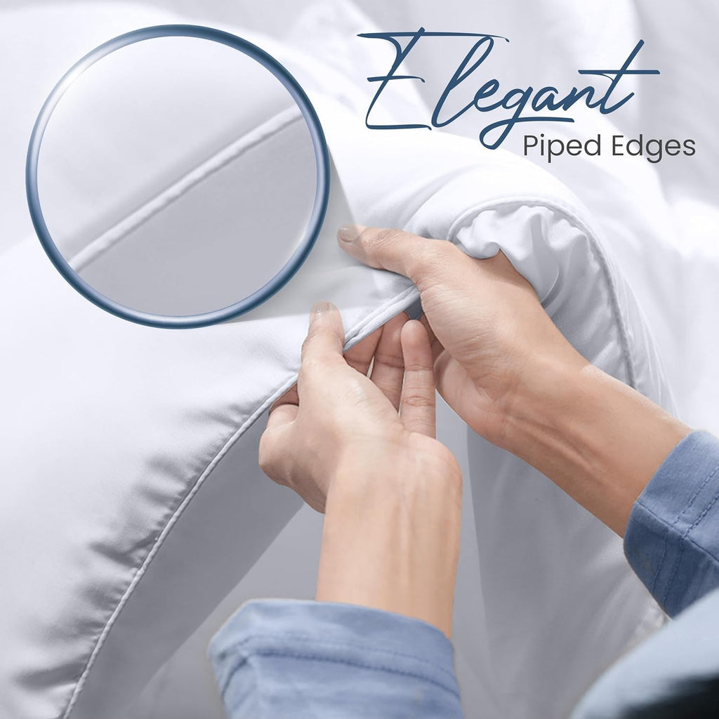 Husă de plapumă Utopia pentru puf (alb, Queen) - Pentru toate anotimpurile - Umplutură din fibre siliconizate de pluș - Cusută în cutie Plapumi si pilote Naty Shop