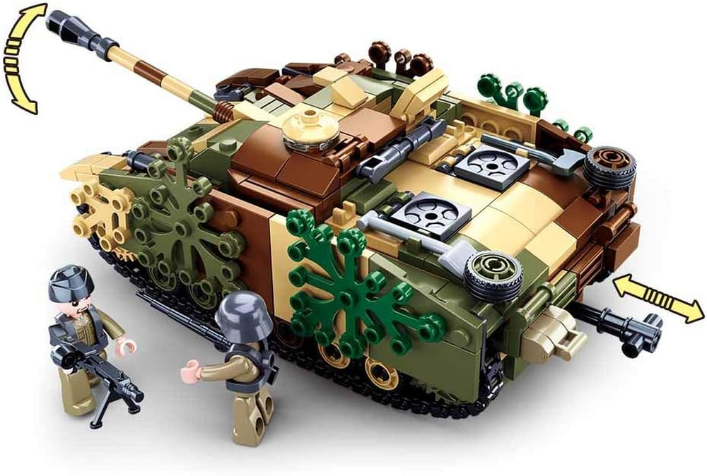 Seconda guerra mondiale - Deutscher Jagdpanzer (524 Teile), Spielset, Steckbausteine, mit Spielfigur, für Kinder ab 4 Jahren, Mehrfarbig