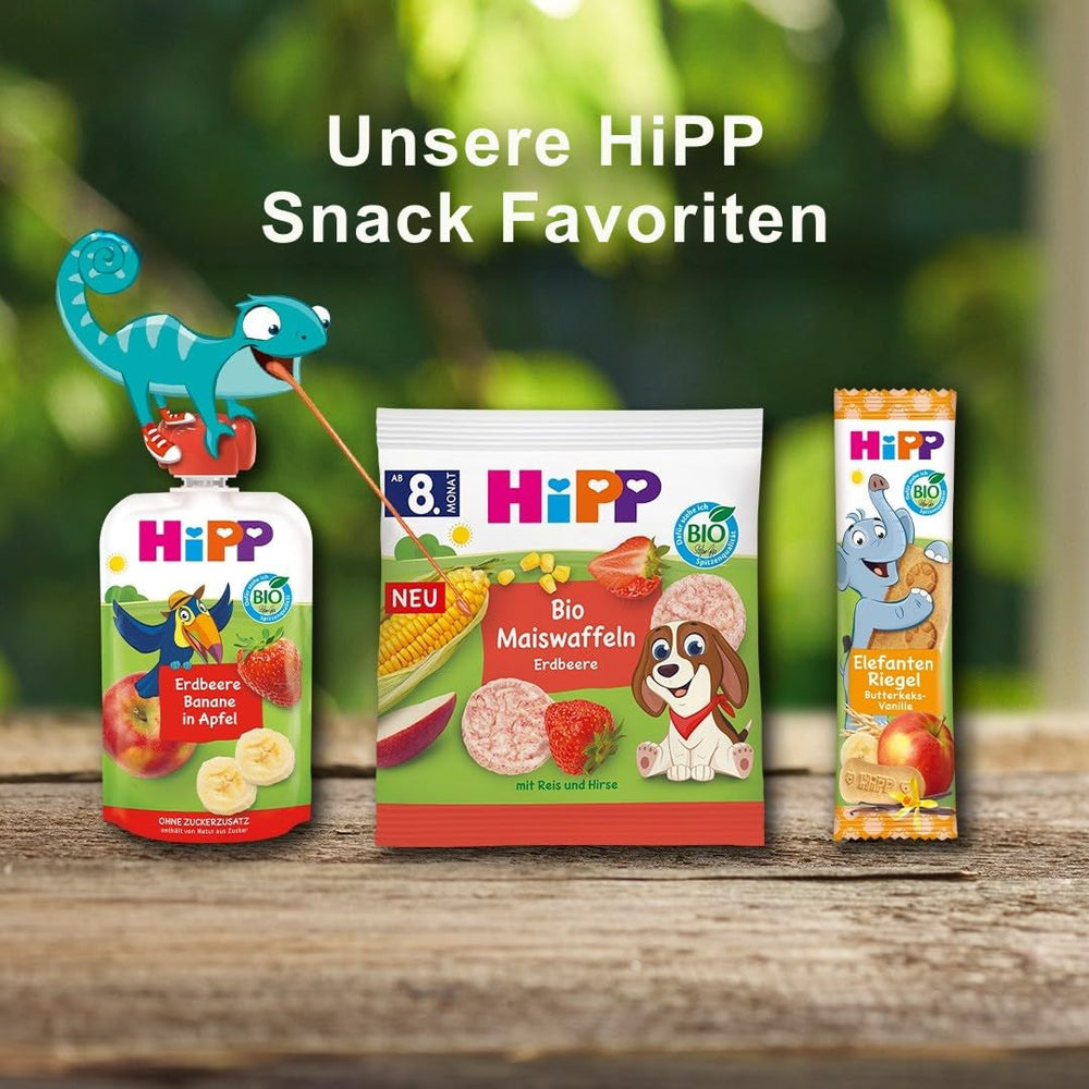 HiPP Bio Quetschie Mango-Banane in Apfel mit Karotte (8 x 100g), ab 1 Jahr, Frucht- und Gemüsepüree, ohne Zuckerzusatz, vegan, in bester Bio-Qualität