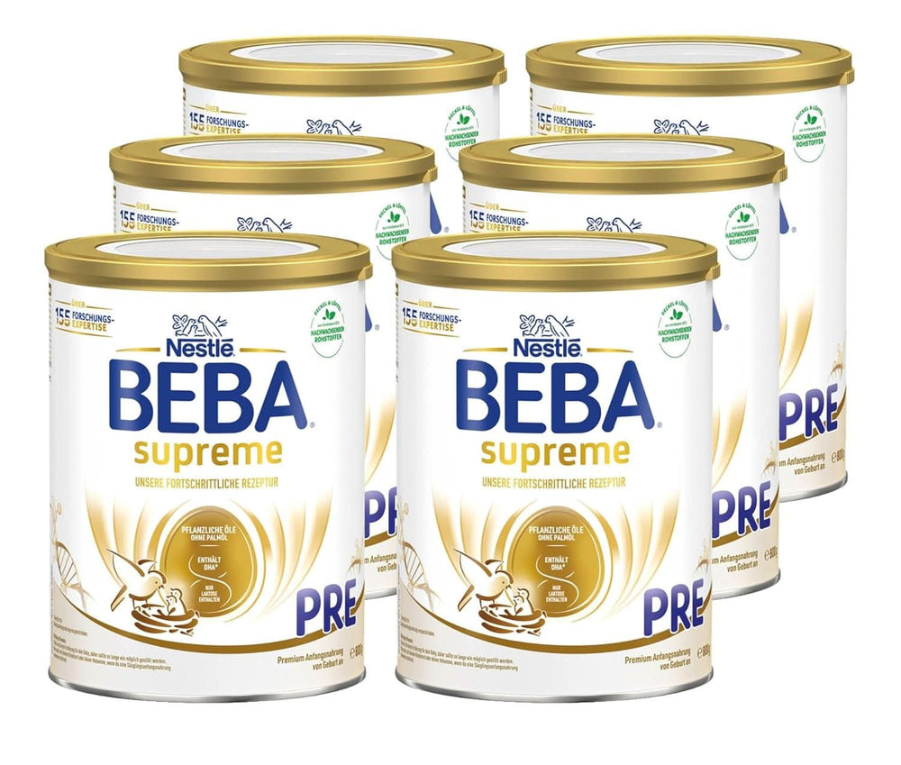 BEBA SUPREME PRE Latte iniziale pronto da bere dalla nascita, omogeneizzato con DHA, solo lattosio, senza olio di palma, confezione da 8 (8 x 200 ml) Mamma e Bambino Naty Shop Beba Supreme Pre 6 x 800 grammi