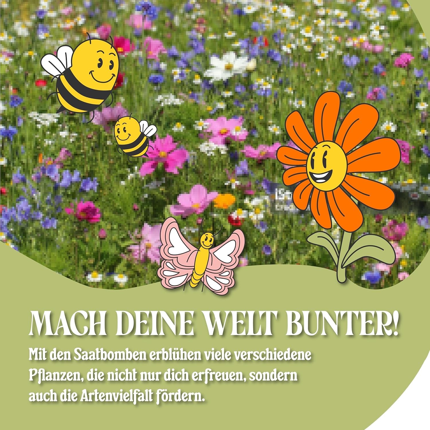 LouMaxx Set di bombe di semi fatte a mano 10x3, bombe di semi regalo, semi di fiori come bomboniere, semi sostenibili per bomboniere per bambini, palline per fioriere ecologiche con oltre 50 tipi di semi di fiori