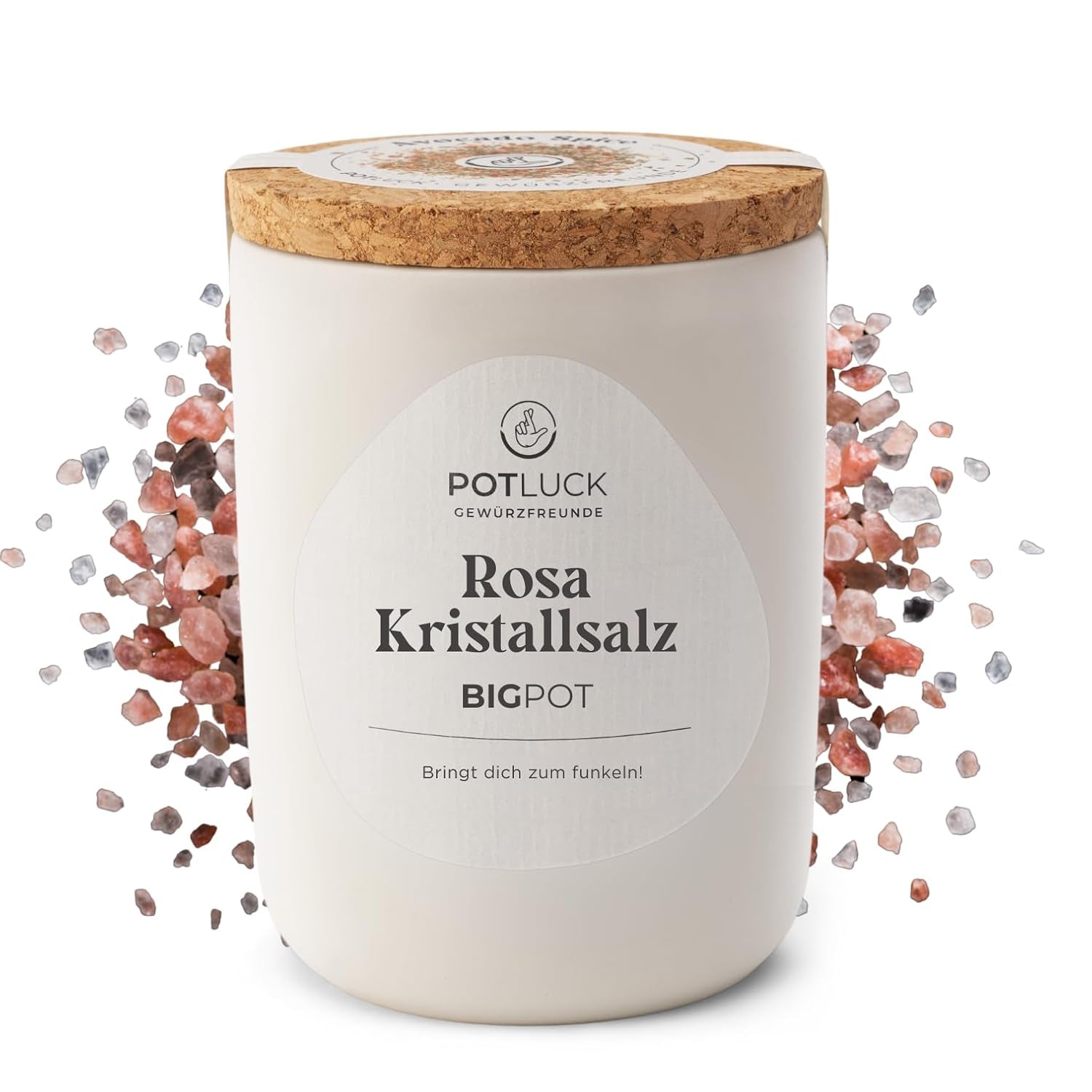 Potluck | Fleur de Sel handgeschöpft | Meersalz im Keramiktopf | 80g| Vegano, senza glutine e con ingredienti naturali