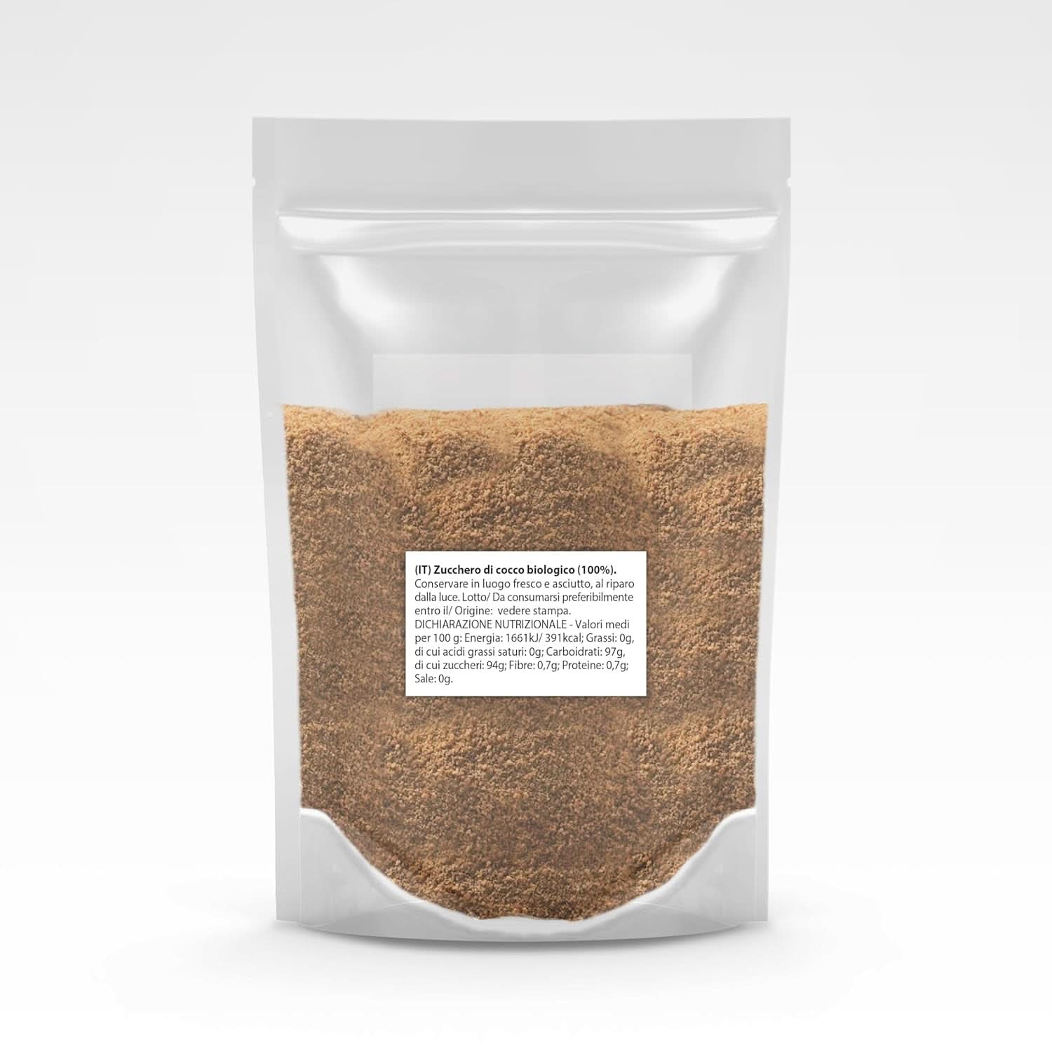 Zucchero di cocco-100% biologico, non raffinato, 1 Kg Dolcificanti Naty Shop