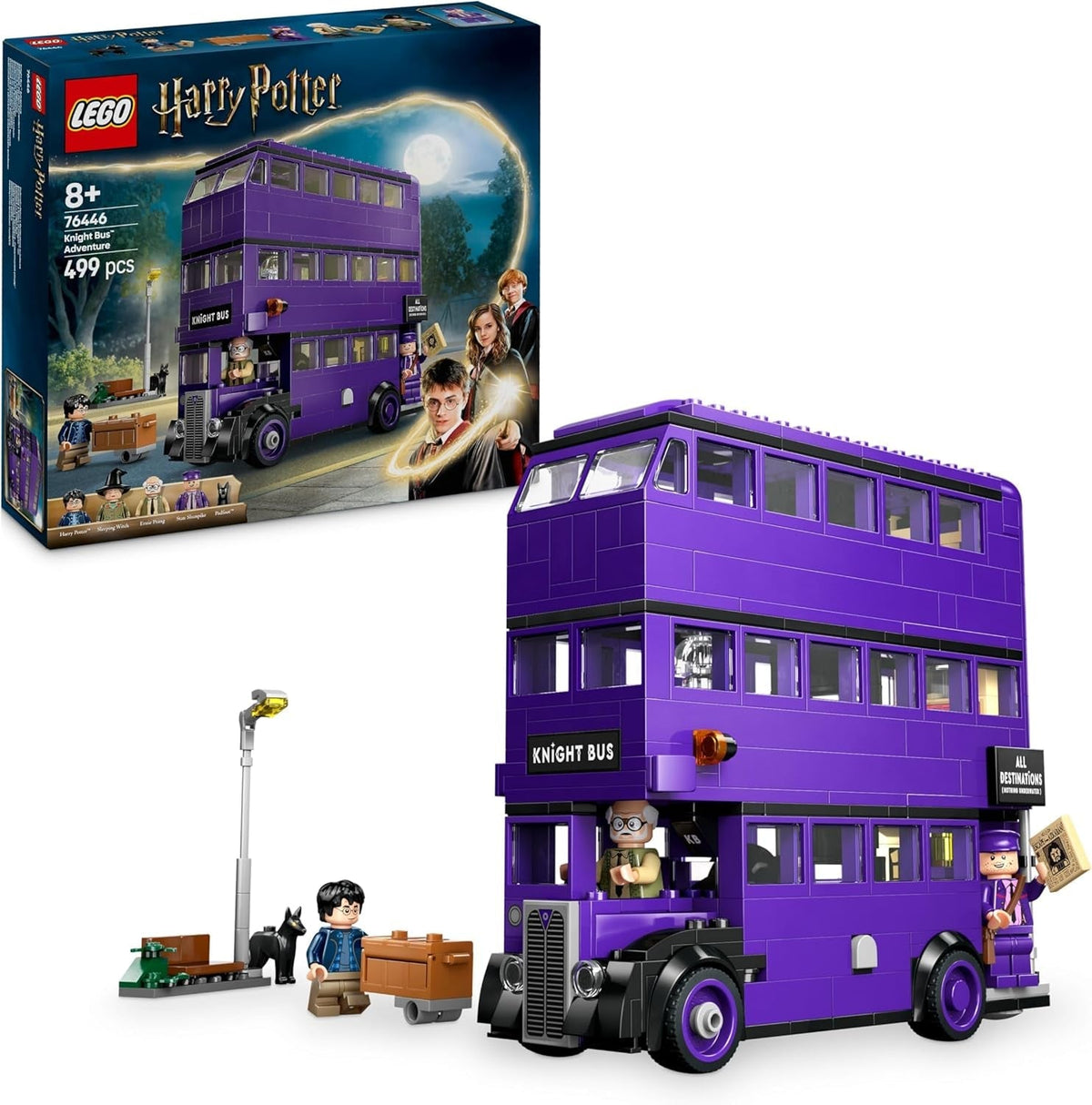 LEGO Harry Potter Avventure con il cavaliere viaggiante Set da costruzione 5 minifigure tra cui Ernie Prang, Stan Picchetto e Felpato Bus giocattolo per i fan del mondo magico Ragazzi e ragazze 8 anni 76446 Set da costruzione Beuche den LEGO-Store Titolo predefinito