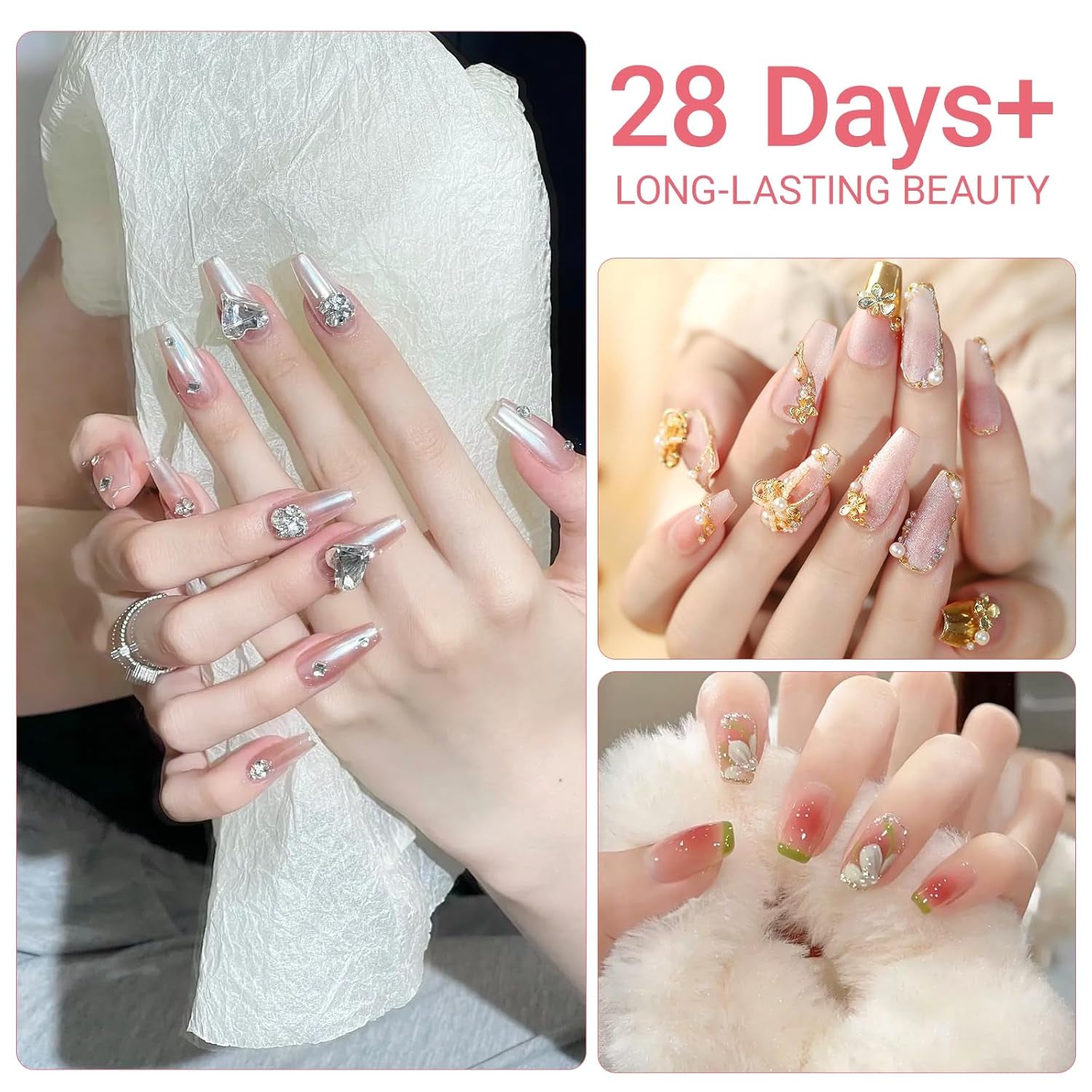 Nägel Selber Machen ，Nageldesign-Hilfsmittel，100 Stück Nail Art Schwämme Mit Metallgreifer, Schwammpinsel & Sponge Brush Applikator Für Gradient Nail Art Designs