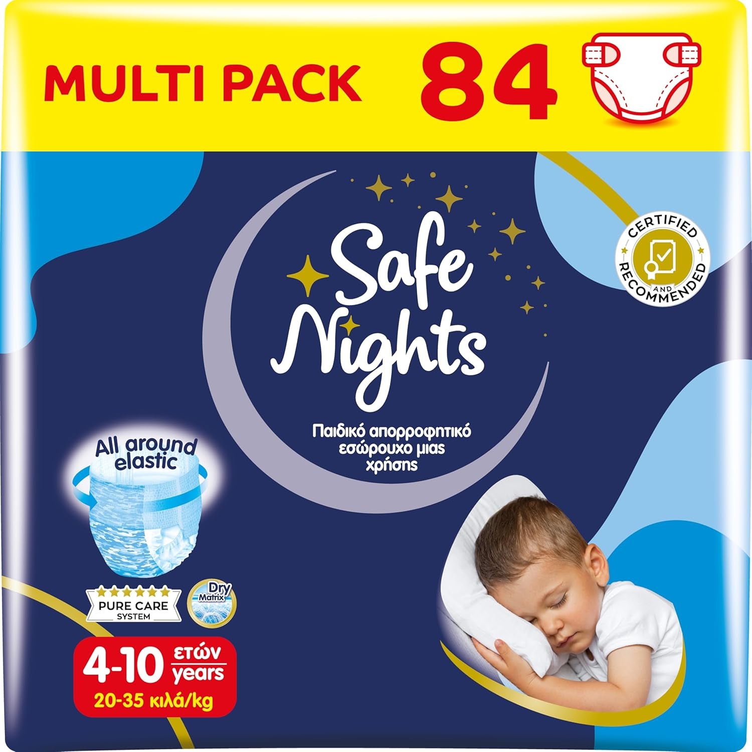 Safe Nights Girl, Indumenti da notte assorbenti per ragazze 8-16 anni (30-50 kg), confezione da 14