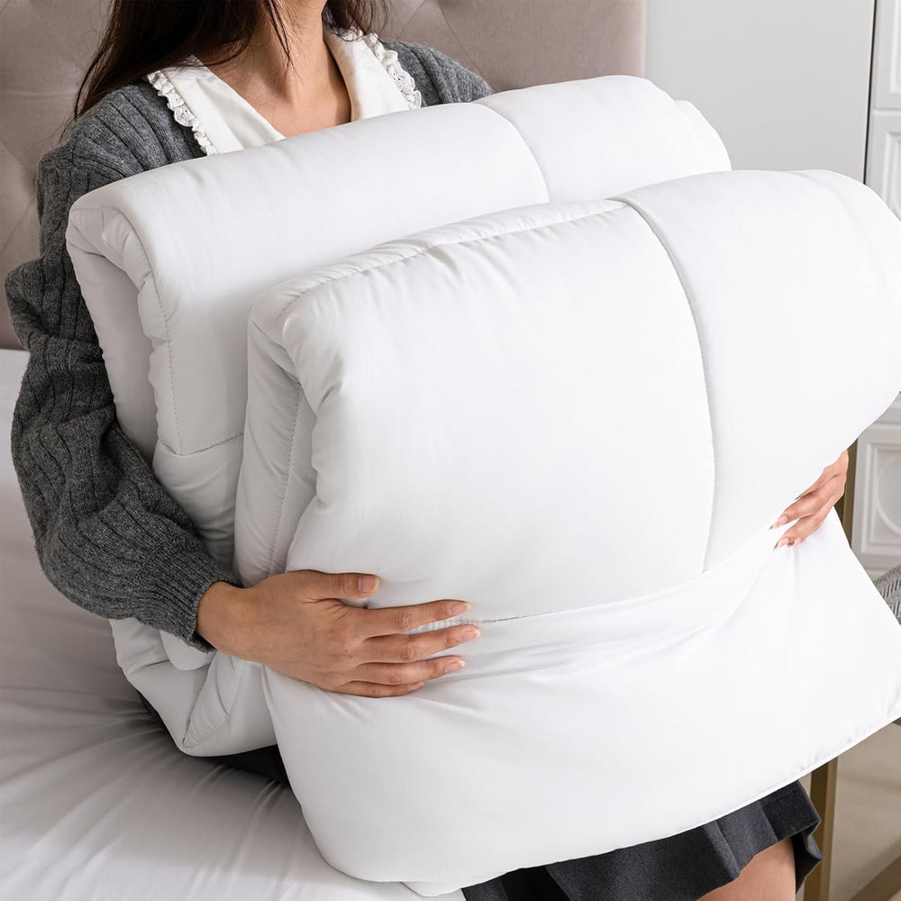 Good Nite Piumino Invernale 200X200 Cm 460 G/m² Caldo Piumino per Biancheria da Letto Invernale Trapunta Imbottita in Poliestere Coperta per Dormire Bianca in Microfibra 200X200 Cm Trapunte e Trapunte Naty Shop