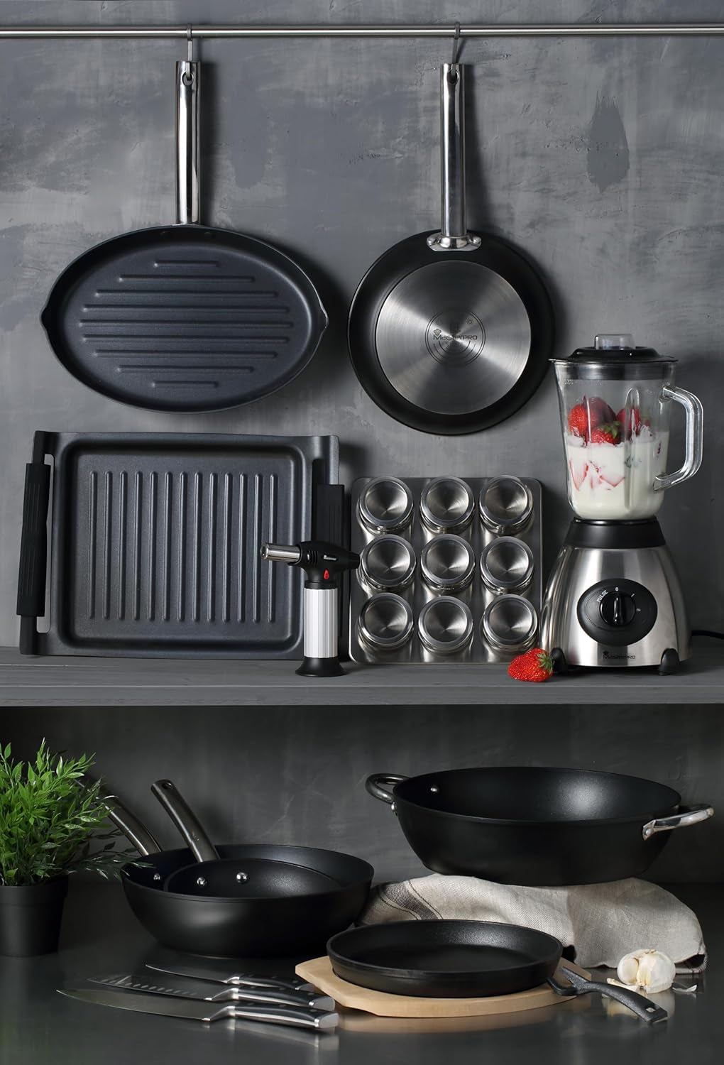 Masterpro Foodies - teglie per 6 muffin - Distribuzione uniforme del calore - In acciaio al carbonio - Fondo antigrippaggio - Removibile e facile da lavare Teglie e stampi Naty Shop