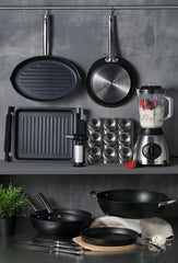 Masterpro Foodies - teglie per 6 muffin - Distribuzione uniforme del calore - In acciaio al carbonio - Fondo antigrippaggio - Removibile e facile da lavare Teglie e stampi Naty Shop