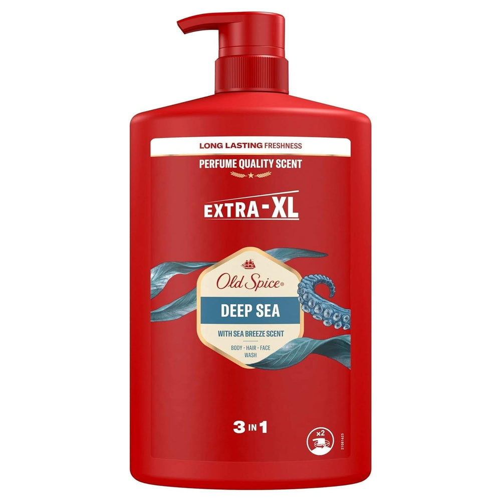 Old Spice Captain Gel doccia e shampoo 3 in 1 per uomo, 1 litro Doccia e bagno Naty Shop Deep Sea
