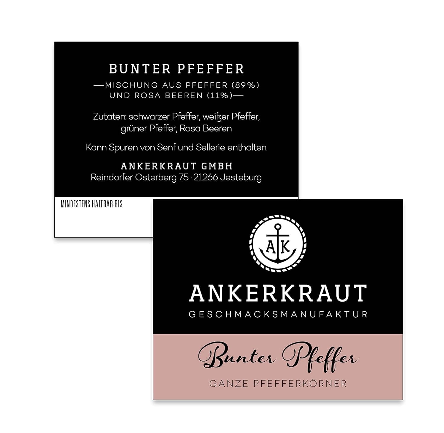 Ankerkraut Bunter Pfeffer, ganze Pfefferkörner für die Pfeffermühle, 150g nel sacchetto