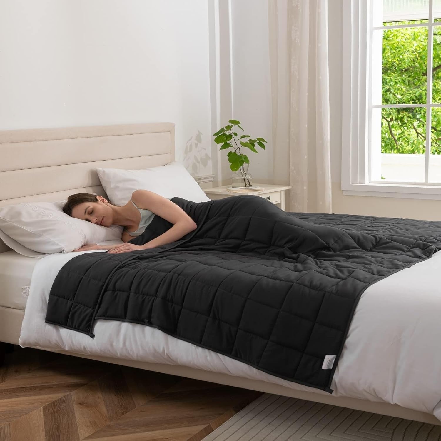 Good Nite Pătură cu greutate pentru adulți Pătură grea pentru simțuri calme Gri 8 Kg 150 X 200 Cm Plapumi si pilote Naty Shop Gri 150X200Cm, 6Kg