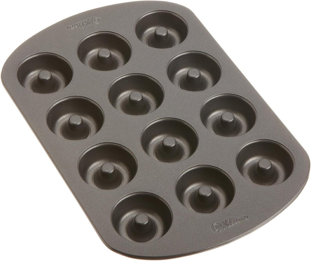 Wilton Donut-Backform Mit 12 Mulden Donutform, Hochwertige Donut Backform Mit Antihaftbeschichtung Für 12 Mini-Donuts, Spülmaschinenfest Matrite si tavi pentru copt Naty Shop Medium