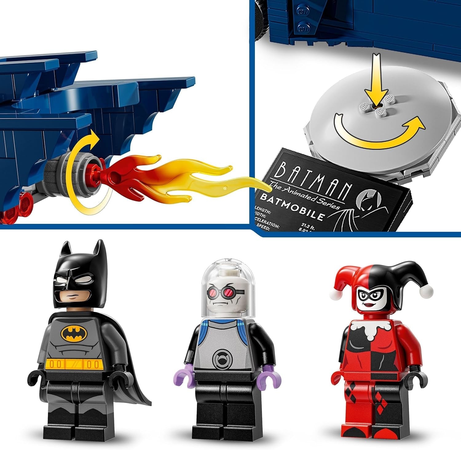 LEGO DC Batman: Batman în Batmobil vs. Harley Quinn și Mr Freeze, mașină de jucărie din seria animată pentru copii, cadou pentru băieți și fete de la 8 ani 76274 Seturi de constructie Besuche den LEGO-Store