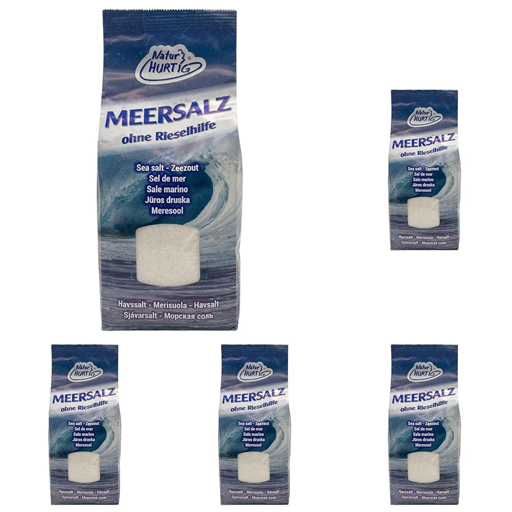 Meersalz Fein 1kg | Naturbelassen, unraffiniert und ohne Zusätze | Unbehandeltes feines Meersalz