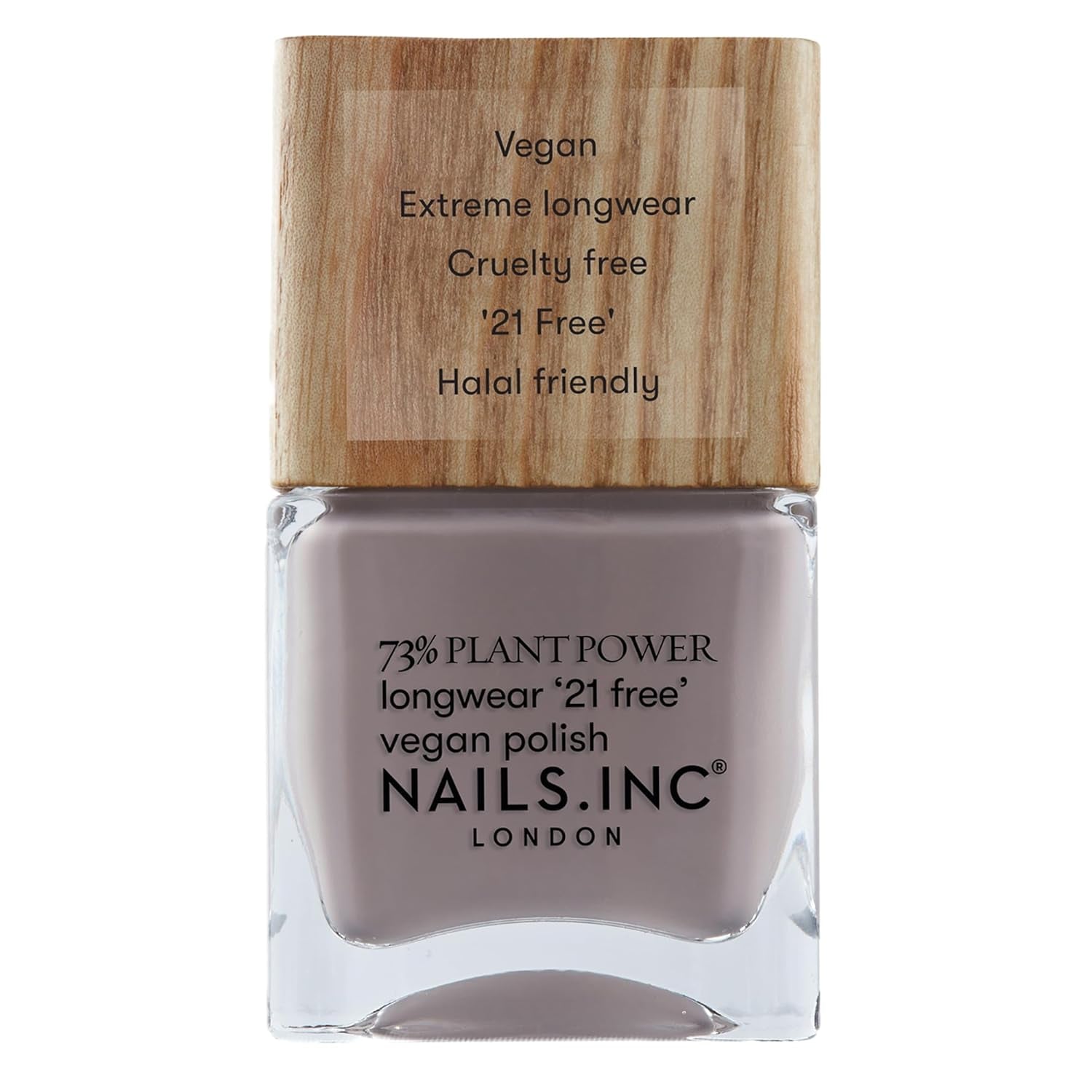 Nails Inc - Smalto per unghie vegano GLOWING SOMEWHERE Plant Power - 73% a base vegetale, 100% vegano e cruelty free - Manicure perfetta, Perla scintillante - Per nail art ecologiche