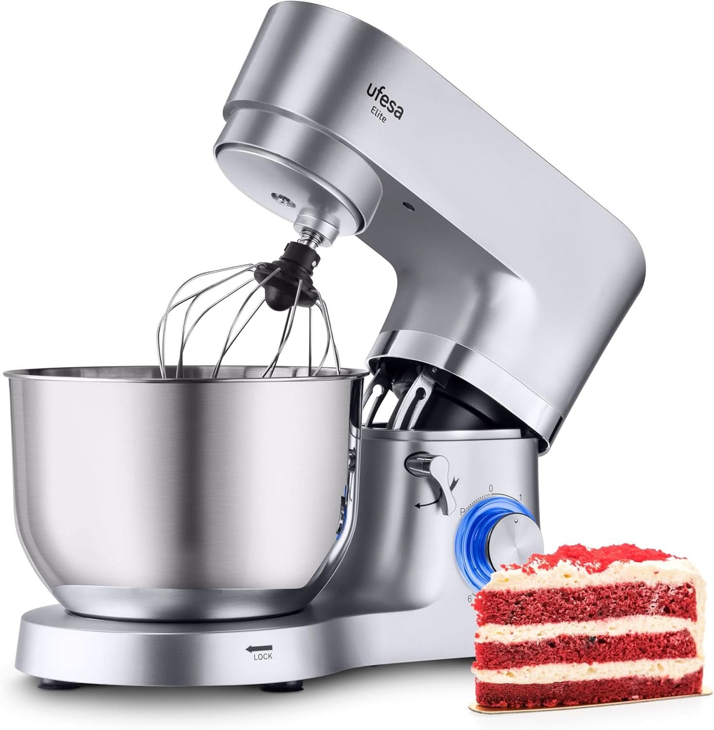 Ufesa Genius 5-in-1 Küchenmaschine Für Professionale Bakewaren, 1200W, 5L, Multifunktions-Küchenroboter, Edelstahl-Schüssel, 6 Geschwindigkeiten + Turbo, 3 Zubehörteile Enthalten, Bpa-Frei Mother and Child Naty Shop Inox