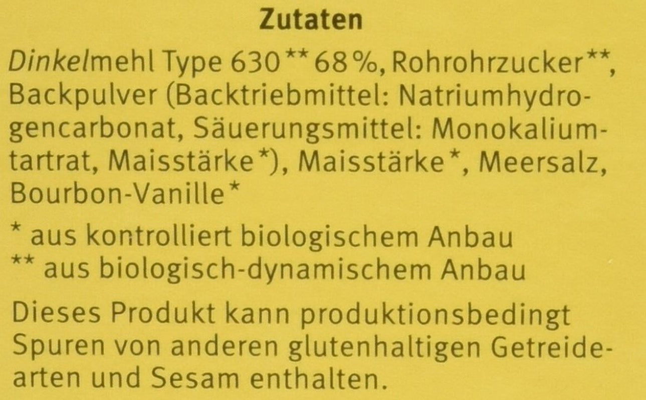 Demeter Bauck Hof Bio Dinkel Wafflen, 200 G Miscela per cuocere e cuocere Naty Shop