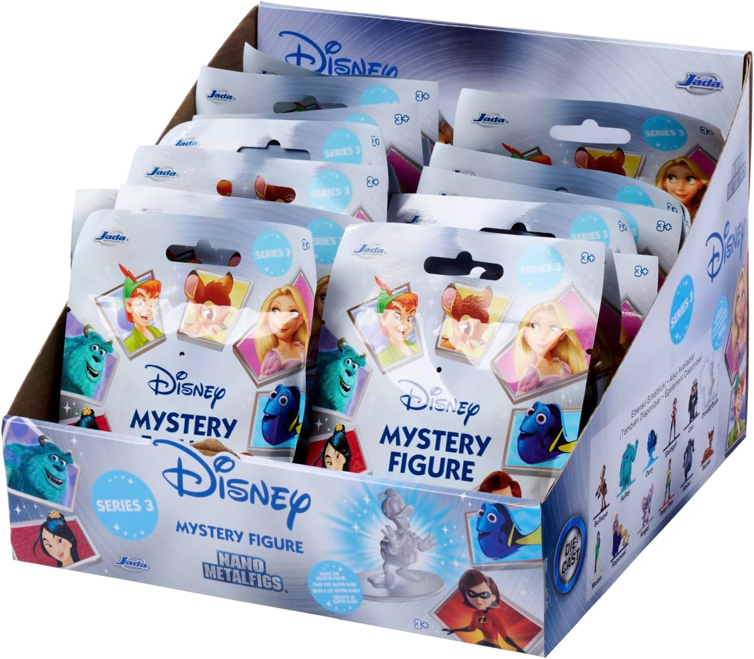 Jada Toys Disney Figure (1X Mystery Figure in Blind Pack) - 1 figura da collezione a sorpresa da 12 personaggi Disney, figura in nano metallo (circa 4 cm) per bambini e fan dai 3 anni, serie 3 Action figures Naty Shop